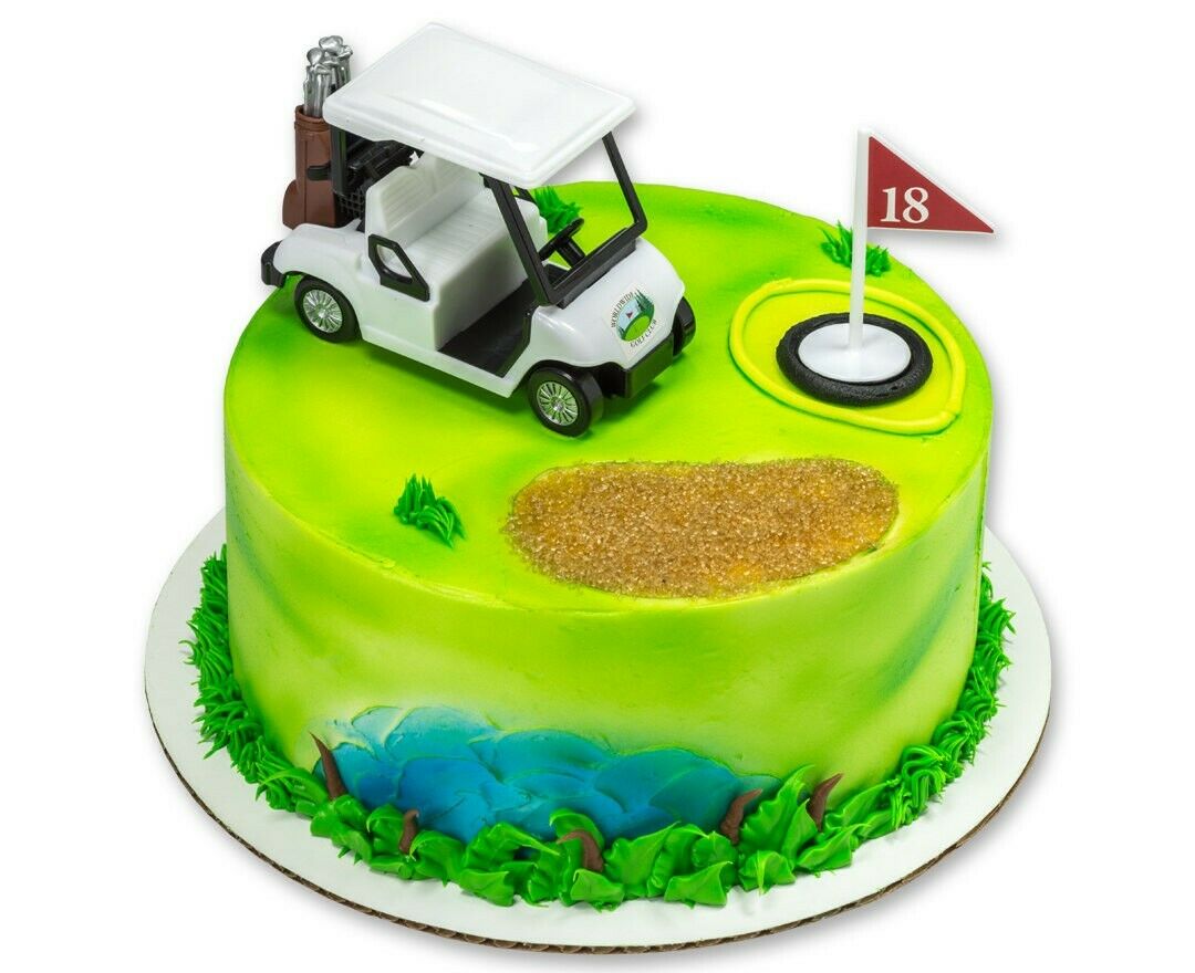 Golf Cart Plastic Cake Topper Set