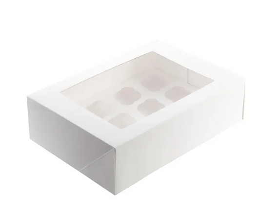 White Cupcake Box (12 Cup)