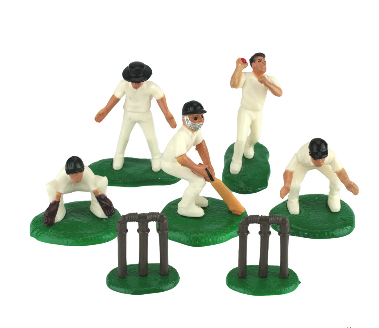 Cricket Themed Plastic Cake Topper Set