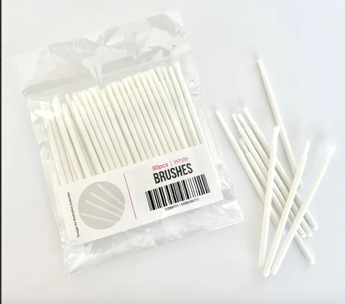 White Mini Paint Brushes PYO Brush (50 pack)