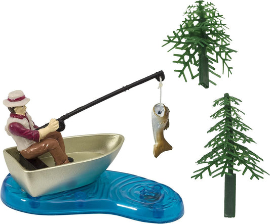 Fisherman Plastic Cake Topper Set